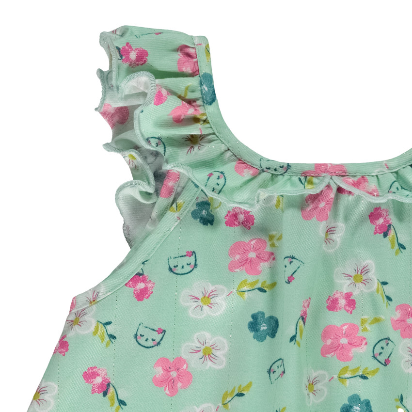 Tunique manches courtes volantées et imprimée pour bébé fille 