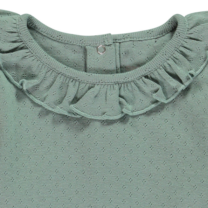 T-shirt manches longues en maille pointelle pour bébé fille 
