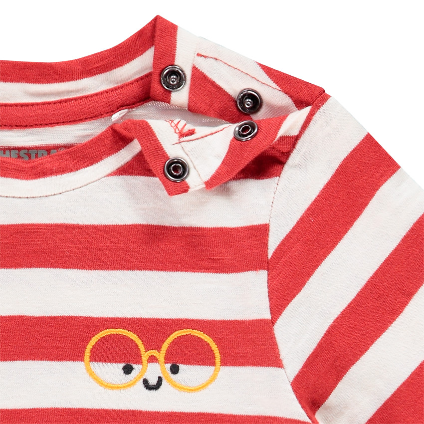 T-shirt manches longues rayé en coton pour bébé garçon Main T-shirt manches longues rayé en coton pour bébé garçon