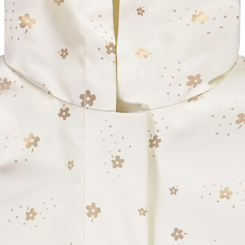 Parka gomme déperlante imprimé métallisé fleurs pour bébé fille 