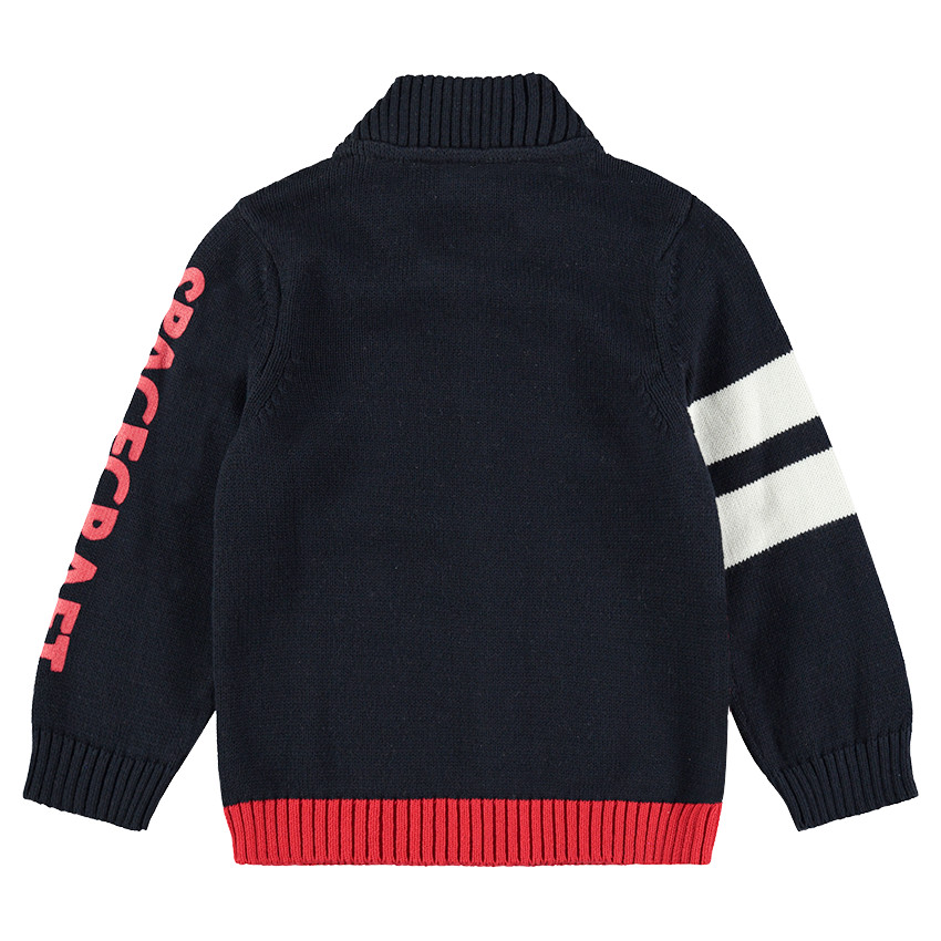 Gilet en tricot ottoman avec texte printé sur la manche  