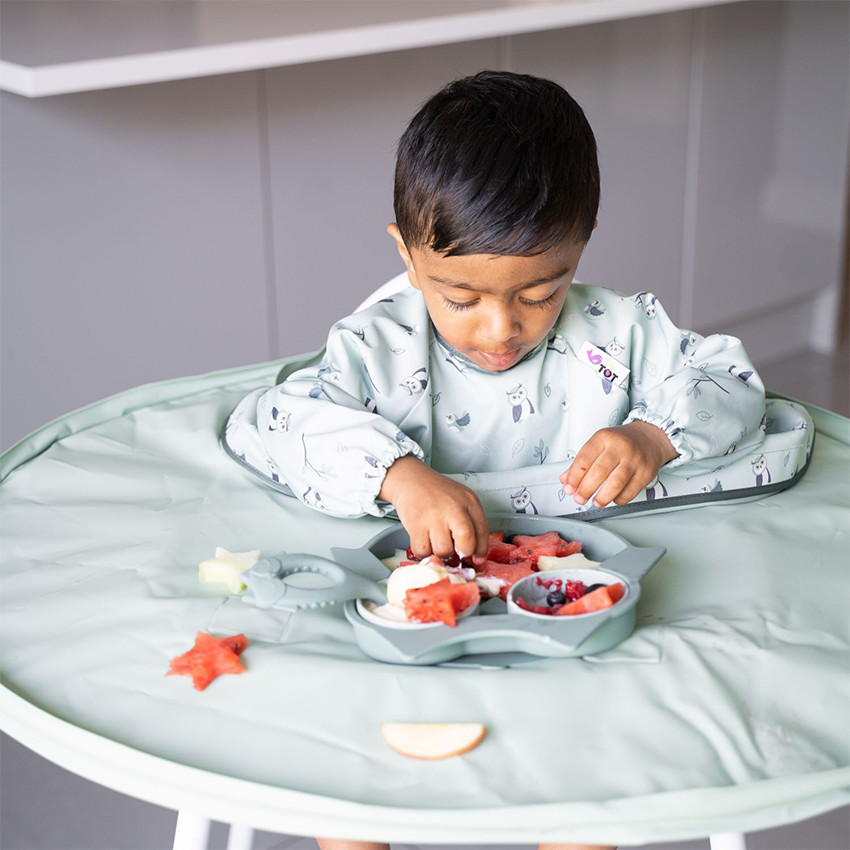 Bavoir supplémentaire pour kit plateau DME imprimé chouette 