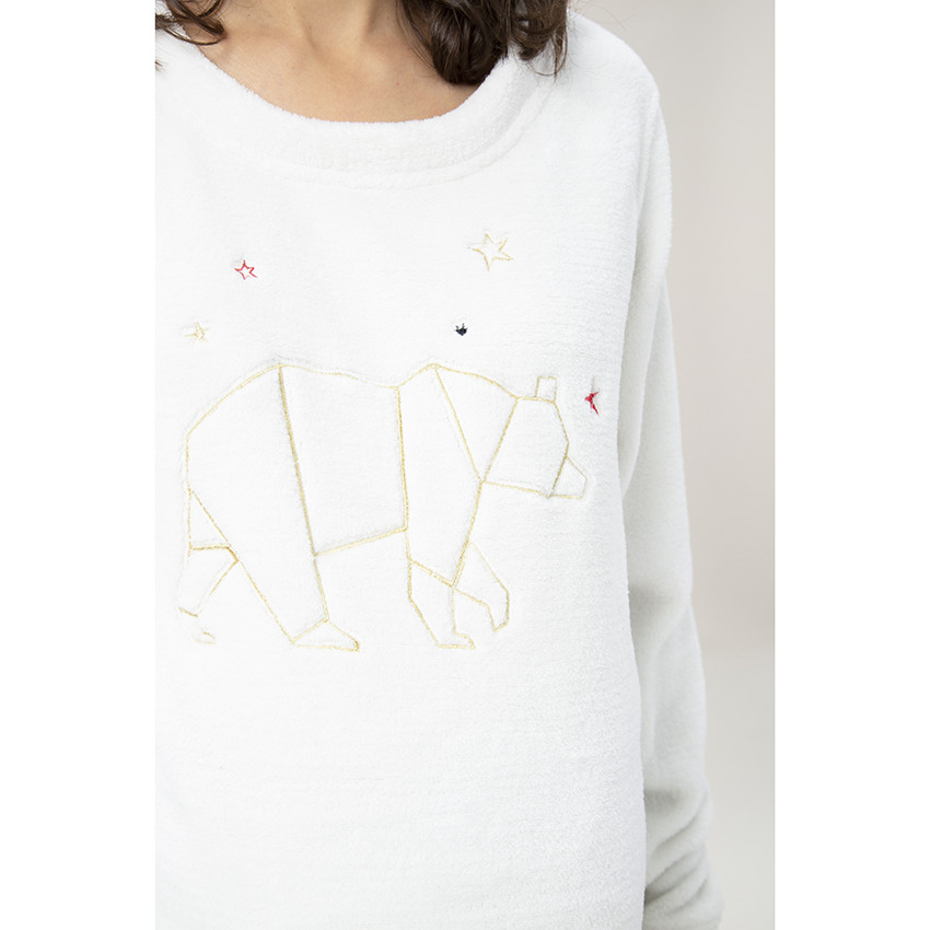 Sweat homewear de grossesse à ours brodé 