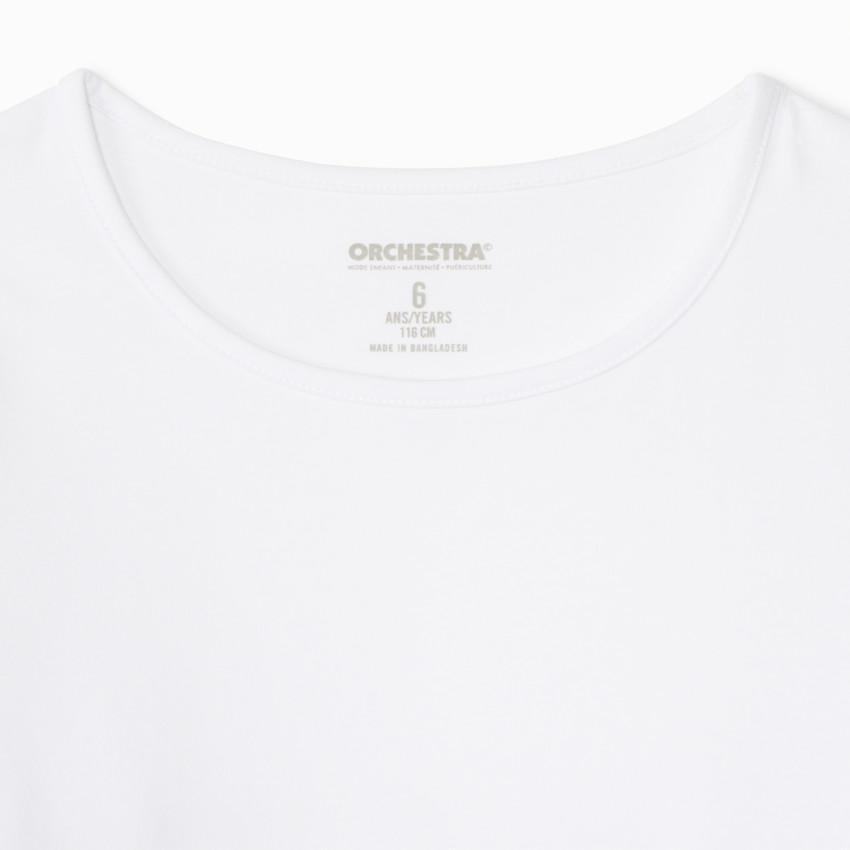 Lot de 3 t-shirts manches longues unis blancs pour fille  