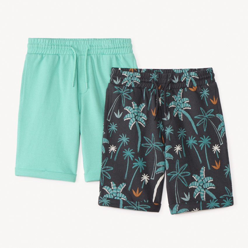 Lot de 2 bermudas en molleton fantaisie pour garçon 