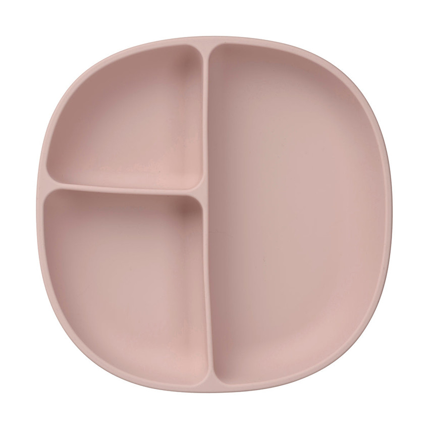 Assiettes avec ventouse et couvercle en silicone Blush 