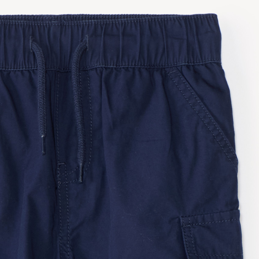 Pantalon garçon style jogger cargo uni 