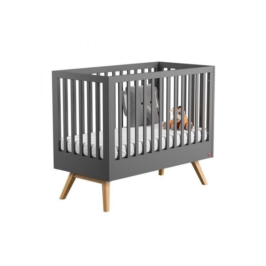 Lit Nature 60 x 120 cm - Graphite / Bois 