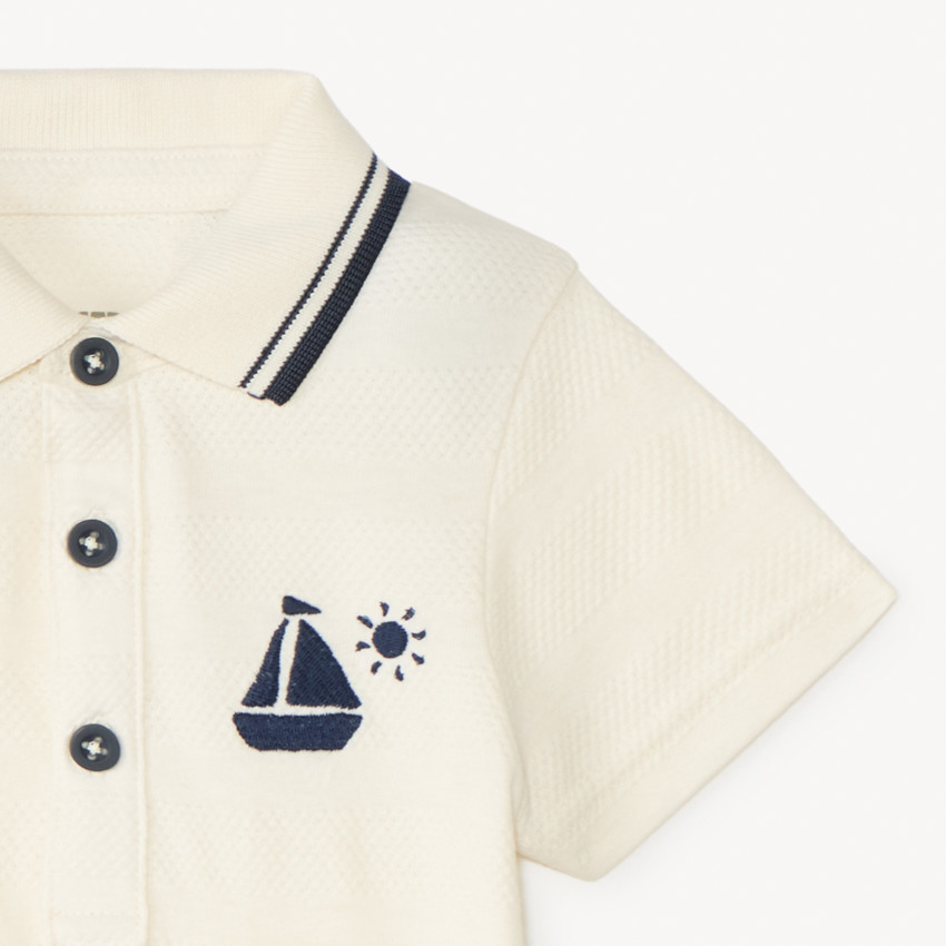Polo manches courtes broderie fantaisie pour bébé garçon 