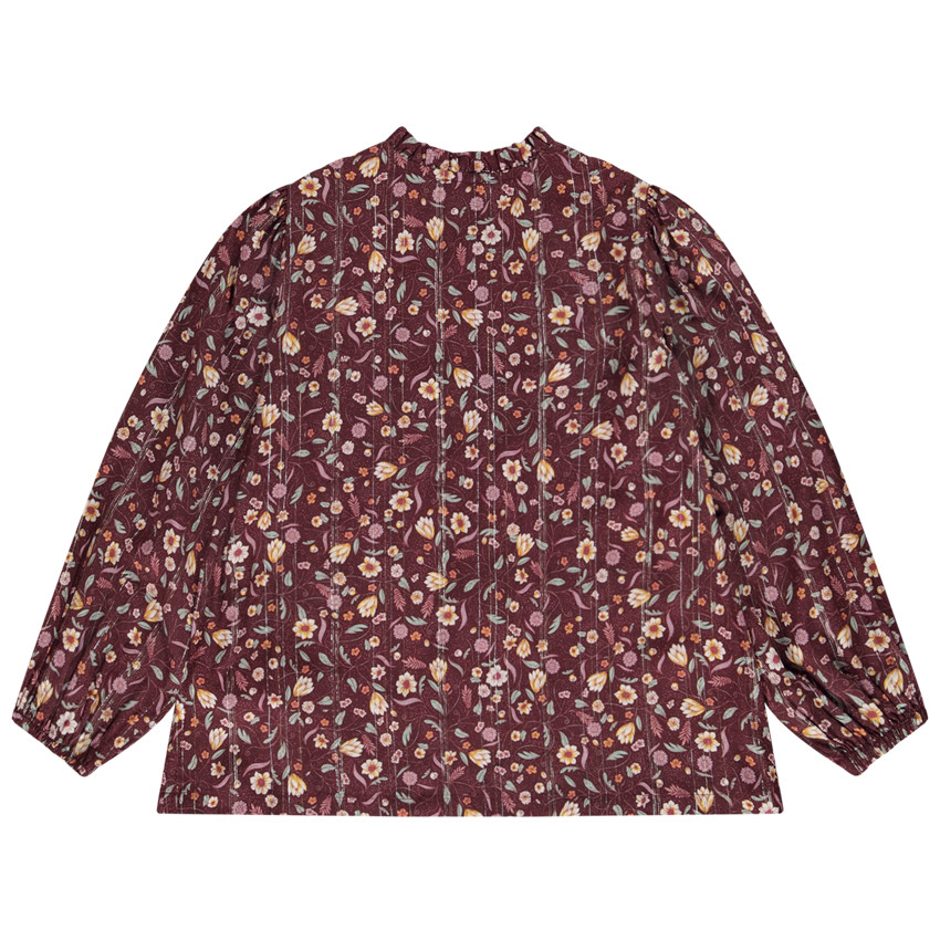 Tunique en voile de viscose manches longues imprimé fleuri pour fille  