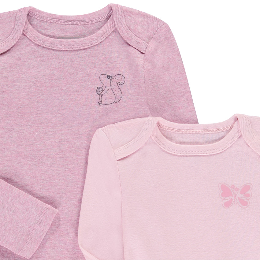 Lot de 5 bodies manches longues printés pour bébé fille 