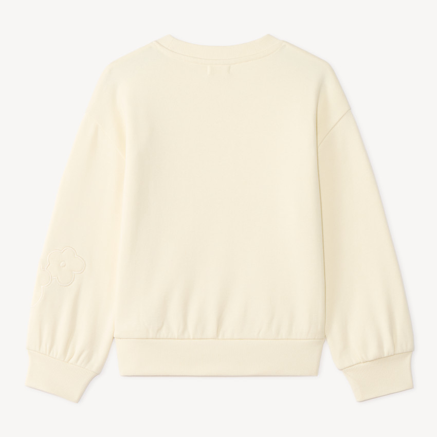 Sweat en molleton broderie fleurie pour fille 
