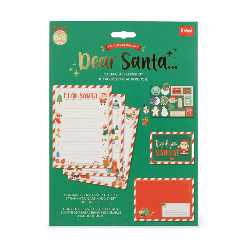 Kit 6 pièces pour lettre au Père Noël Dear Santa 