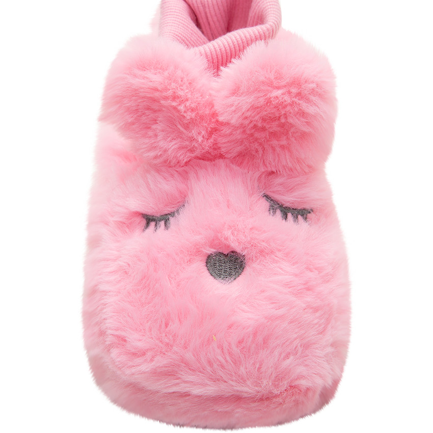 Chaussons forme lapin en peluche à oreilles en relief Main Chaussons forme lapin en peluche à oreilles en relief