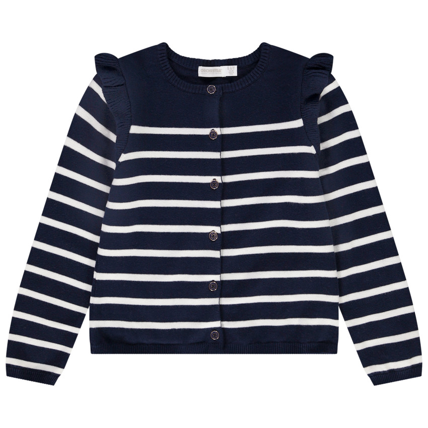 Gilet en tricot à rayures pour fille 