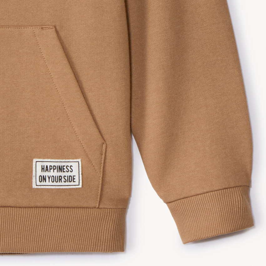 Sweat à capuche en molleton uni pour garçon 