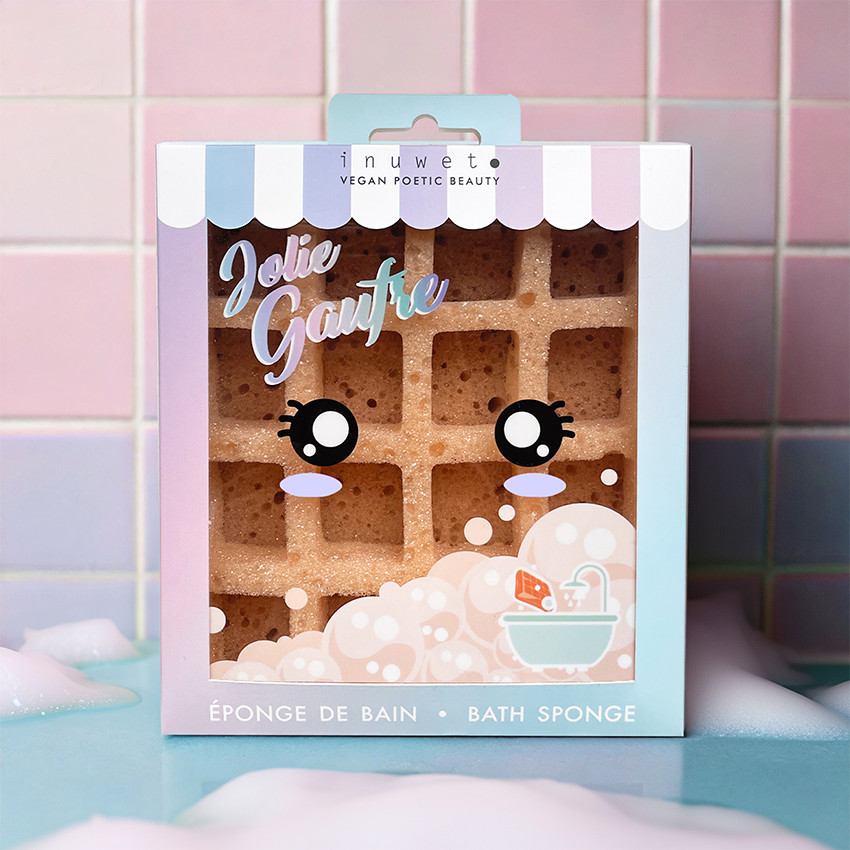 Éponge de douche en forme de gaufre 
