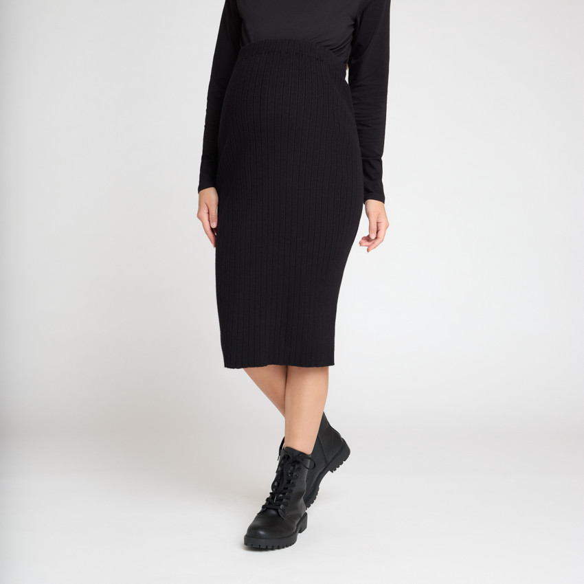 Jupe longue moulante à fente pour femme