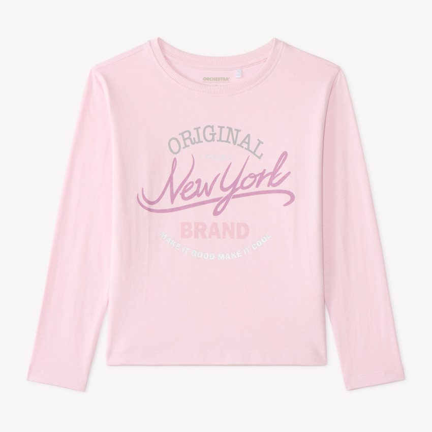 T-shirt manches longues fille à imprimé 