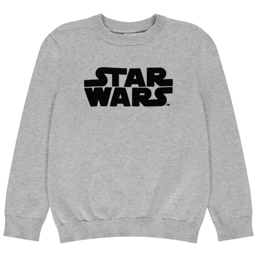 Pull en tricot print Star Wars Disney pour garçon 