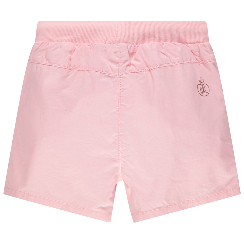 Short uni en toile à taille élastiquée   