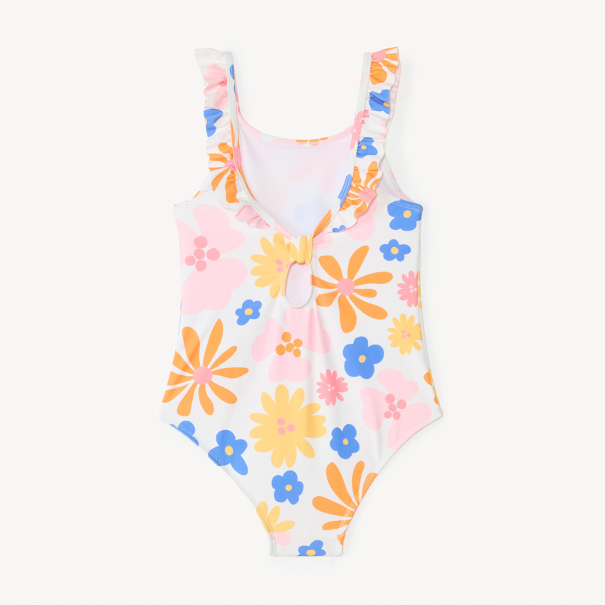 Maillot de bain 1 pièce imprimé fleuri pour fille  