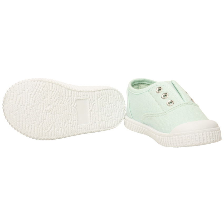 Baskets basses en toile avec languette élastiquée pour bébé fille 