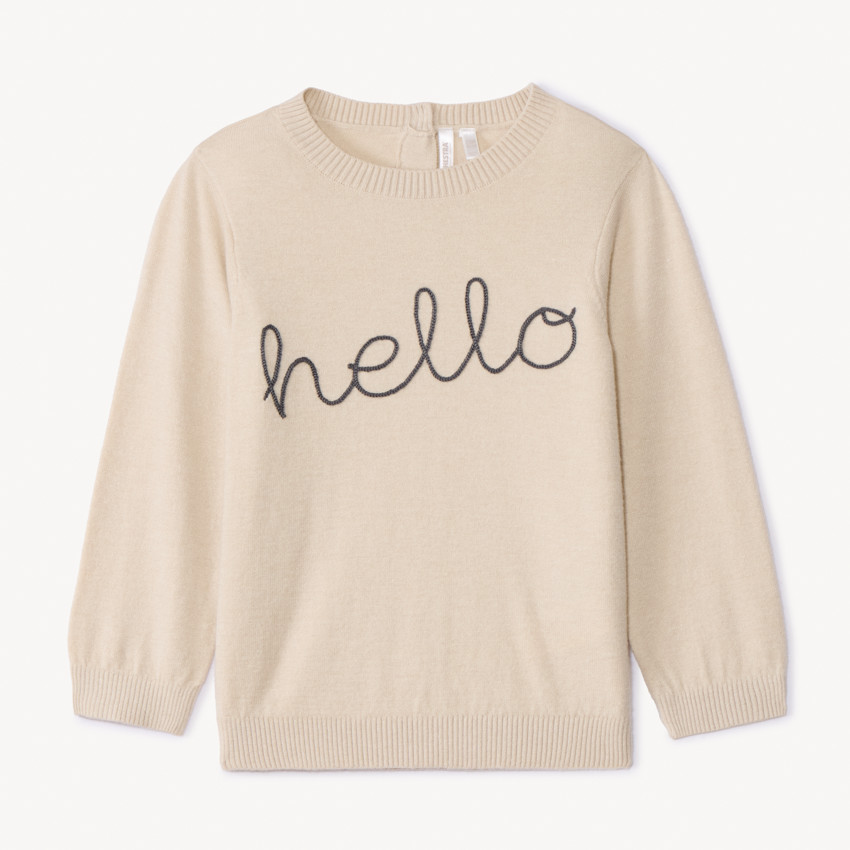 Pull en tricot avec cording "Hello" pour bébé garçon 