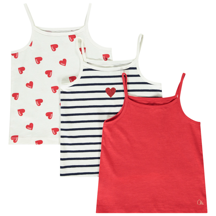 Lot de 3 débardeurs fantaisies pour fille