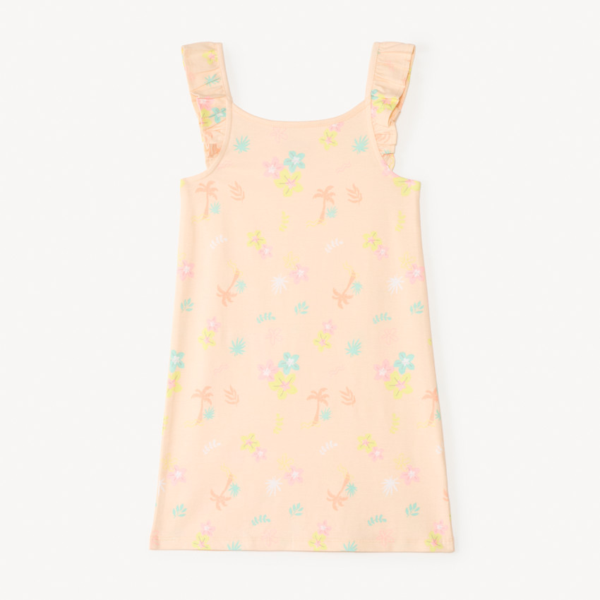Chemise de nuit à bretelles volantées imprimé fantaisie pour fille