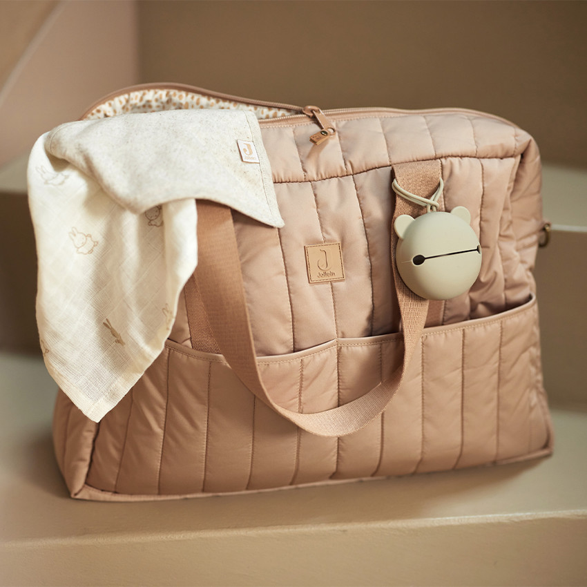 Sac à langer matelassé avec tapis Puffed Moos biscuit 