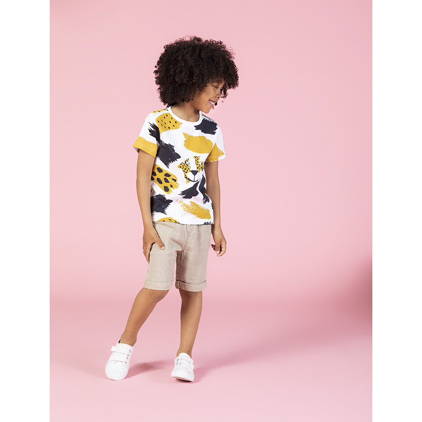T-shirt manches courtes en coton à imprimé animal all-over 