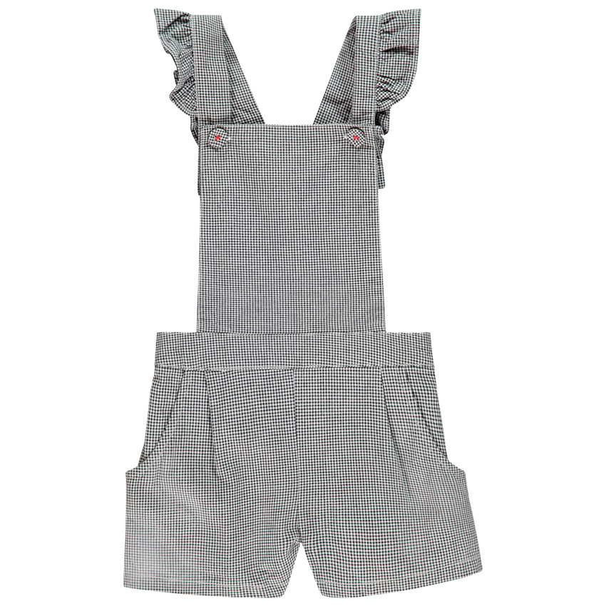 Salopette courte motif vichy pour fille 