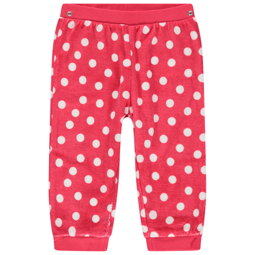 Pyjama en velours broderie Minnie Disney à pois pour bébé fille 