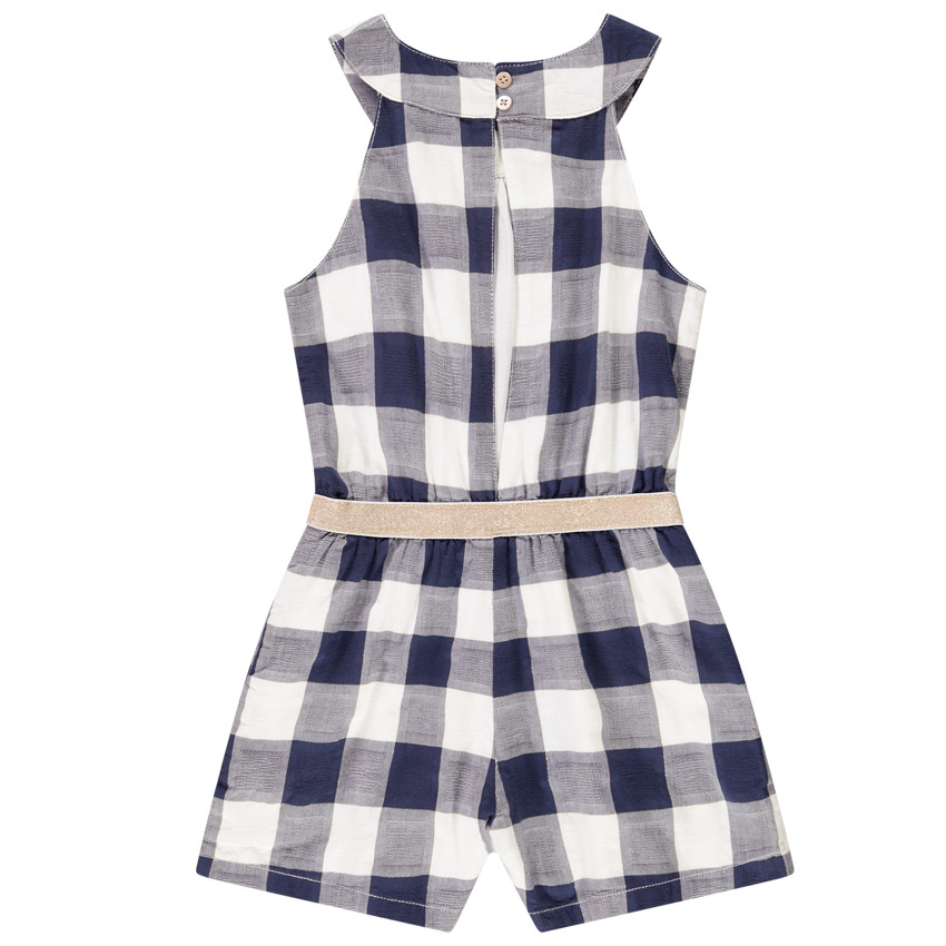 Combishort imprimé carreaux pour fille 