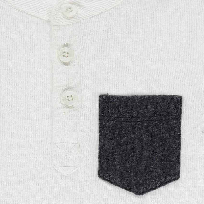 Tee-shirt manches longues en coton avec poche plaquée 