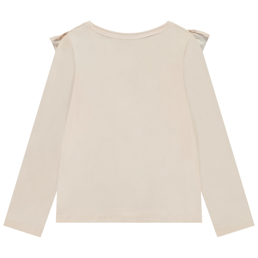 T-shirt manches longues à fleurs en relief pour fille 