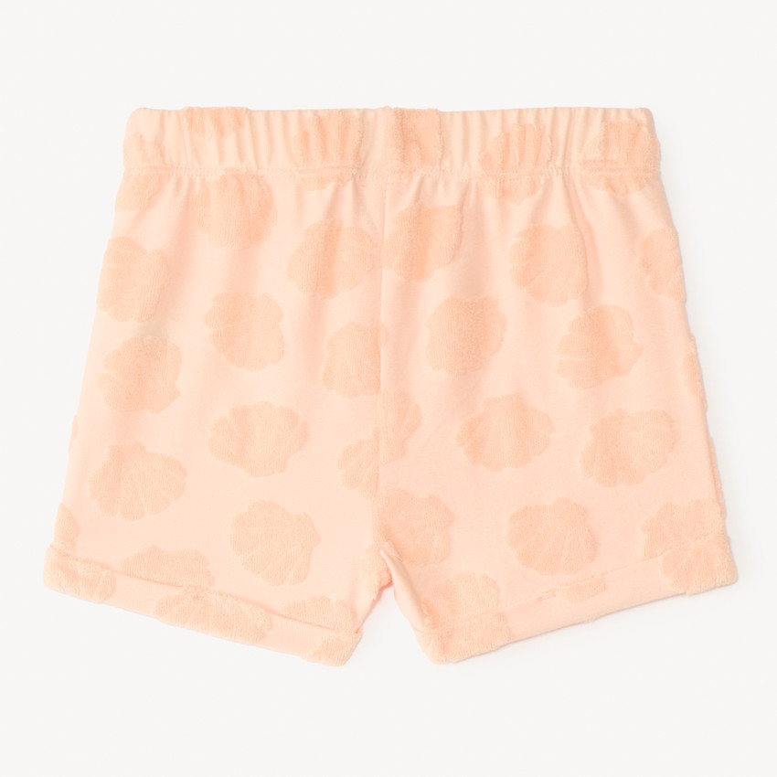 Short en maille éponge avec motifs fantaisie en relief pour bébé fille 