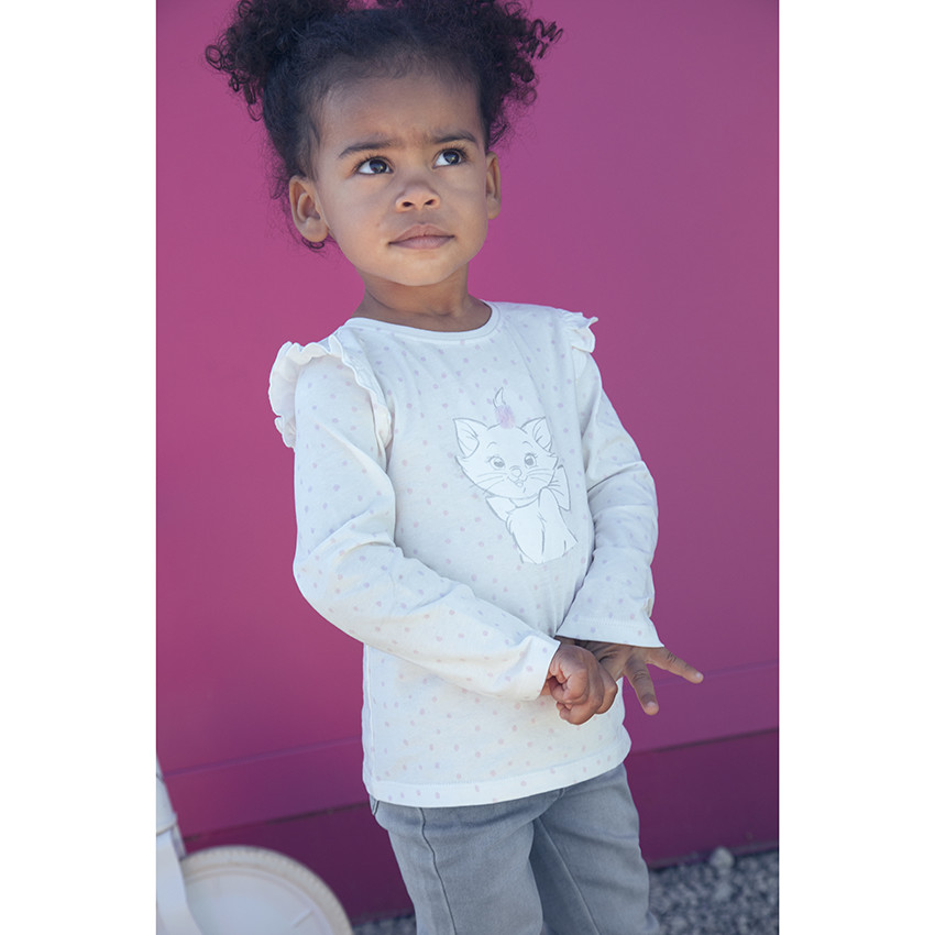 T-shirt manches longues en coton print Marie Disney 