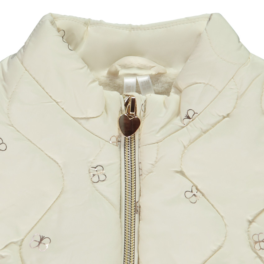 Doudoune sans manches matelassée imprimé papillons brillants pour bébé fille 