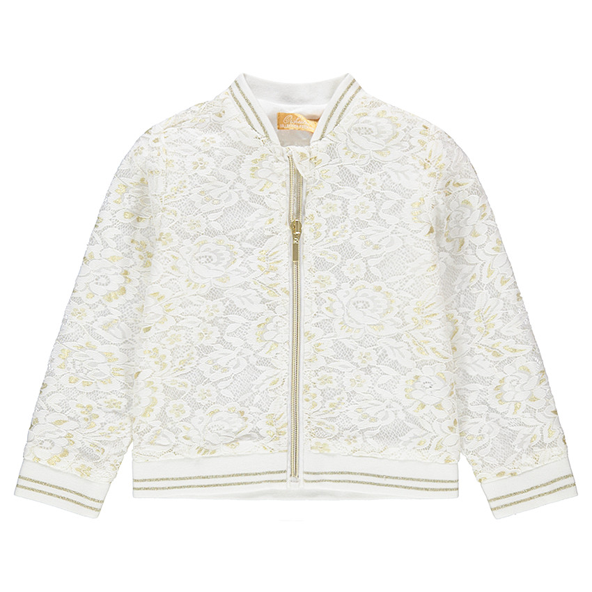 Blouson en dentelle doublé avec touches de doré 