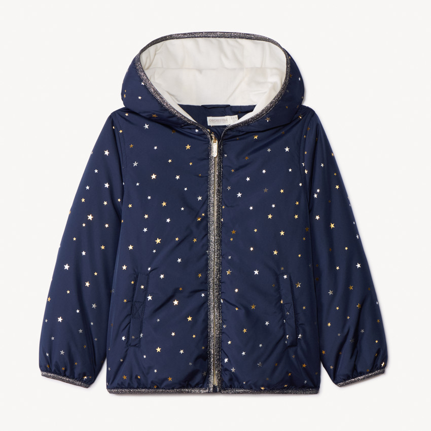 Coupe-vent rembourré imprimé étoiles pour fille 