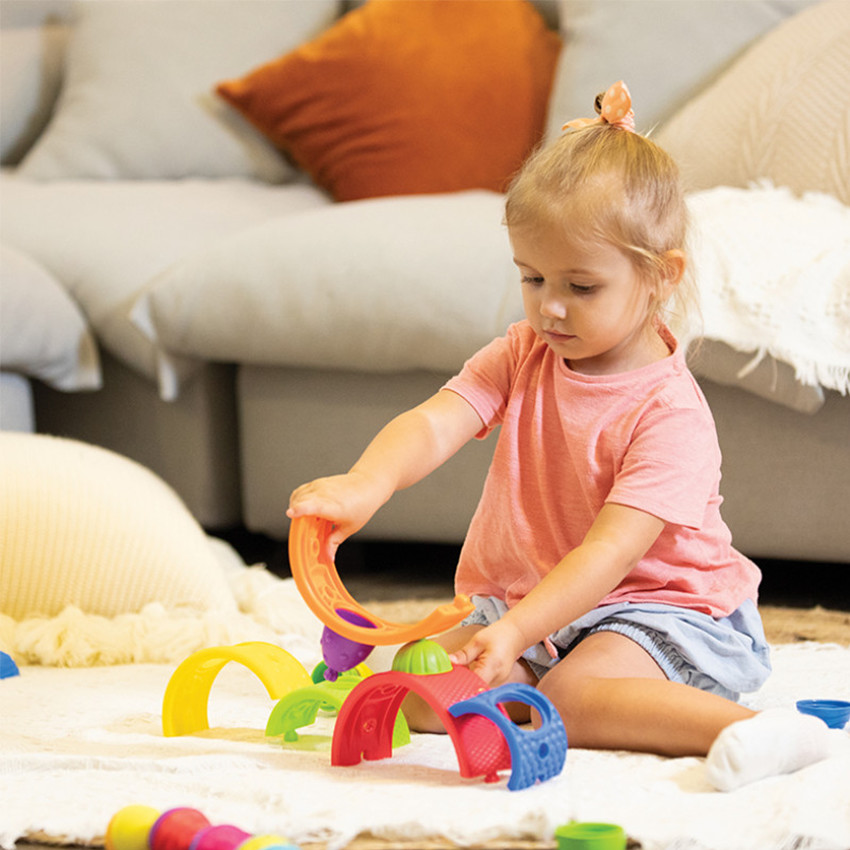 Coffret de 5 arches arc-en-ciel et perles éducatives- 13 pièces  