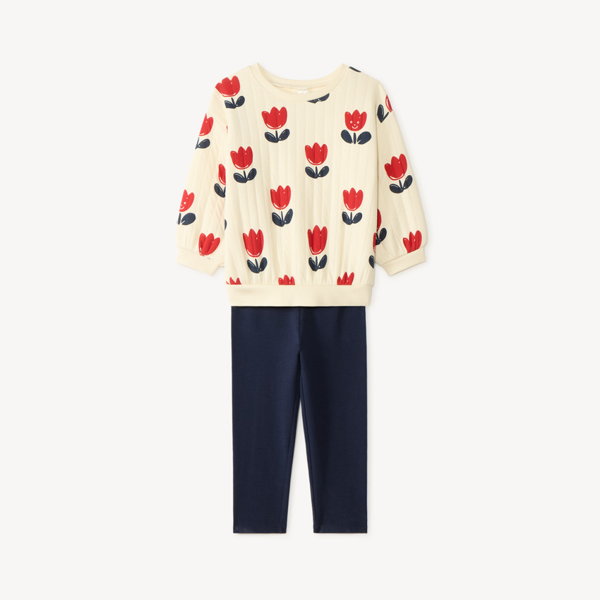 Ensemble de jogging motif tulipe pour bébé fille