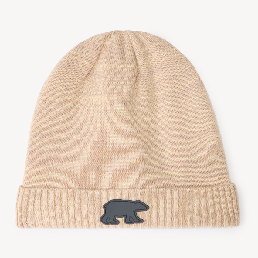 Bonnet garçon doublé polaire badge gomme ours 