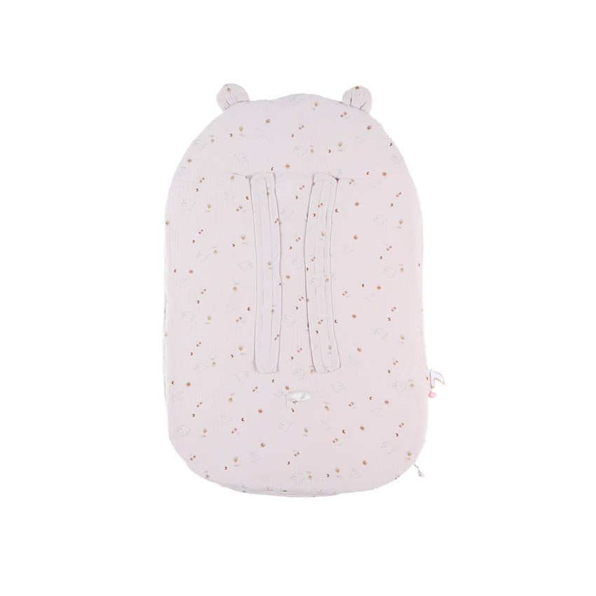 Ni d'ange en mousseline imprimé colombe du bonheur Bali, Moka & Snow 