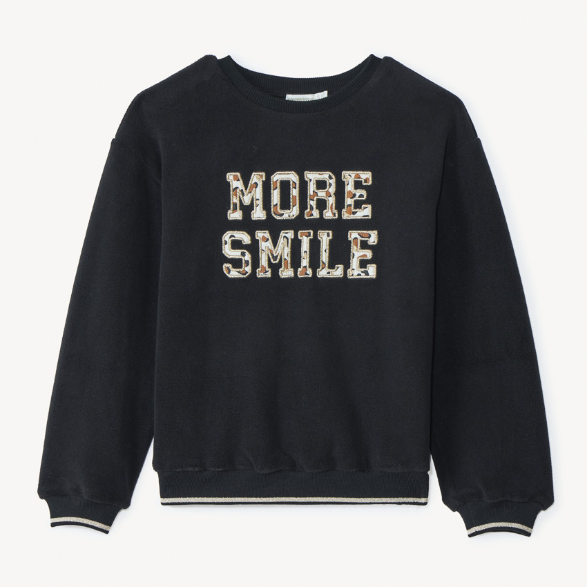 Sweat polaire oversize à patchs tachetés pour fille