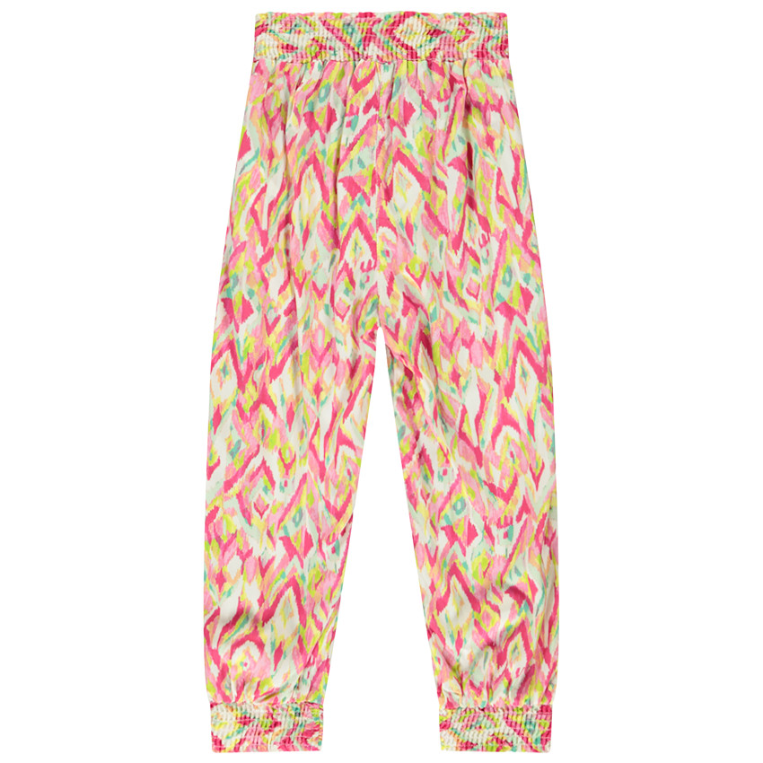 Pantacourt fluide à nouer imprimé ethnique pour fille 