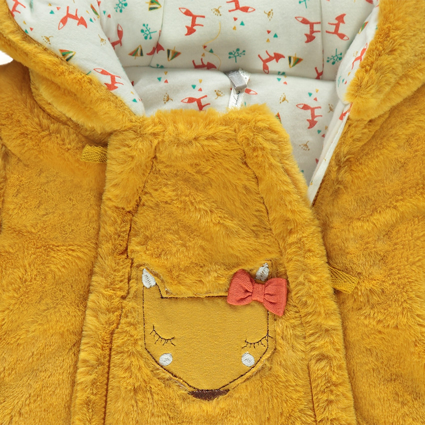 Combi-pilote en sherpa avec patch renard et doublure en jersey 