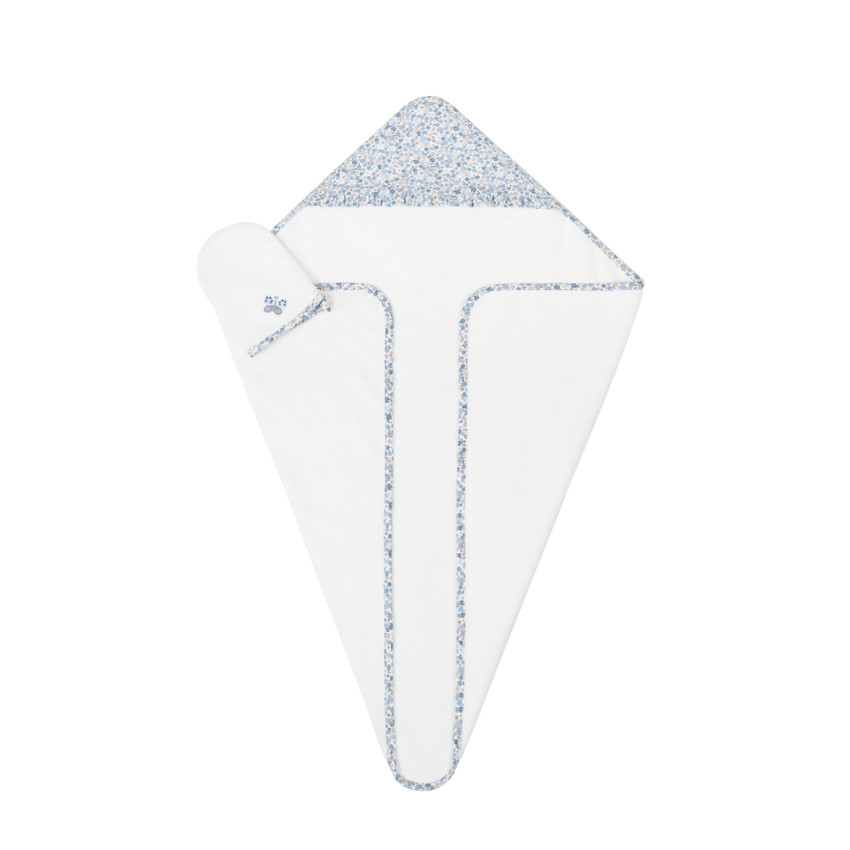 Set de bain cape de bain + gant de toilette Tiny Flowers 